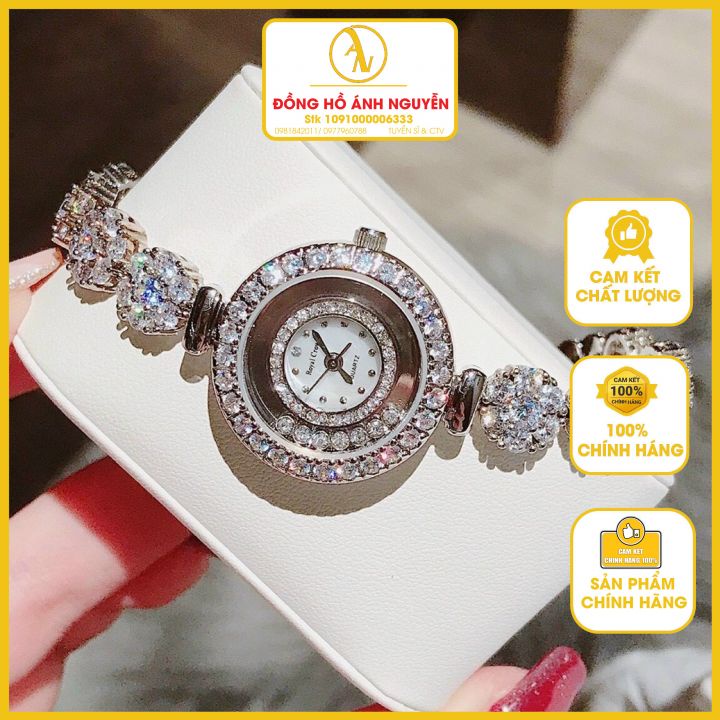 [Chính Hãng 100%) Đồng Hồ Nữ Royal Crown 5308  mặt tròn đính đá dây kim loại chính hãng