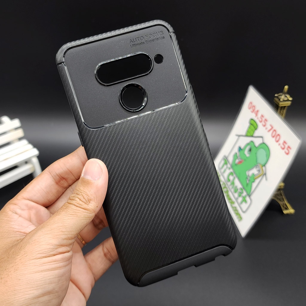 Ốp Lưng LG V50 AutoFocus Vân 3D Carbon Chống Sốc