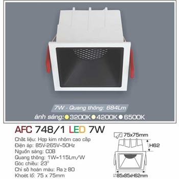 Đèn âm trần cao cấp Anfaco AFC 748/1 - 7W