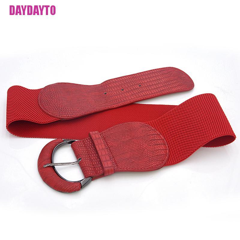 Thắt Lưng Giả Da Bản Rộng Co Giãn Thời Trang Cho Nữ