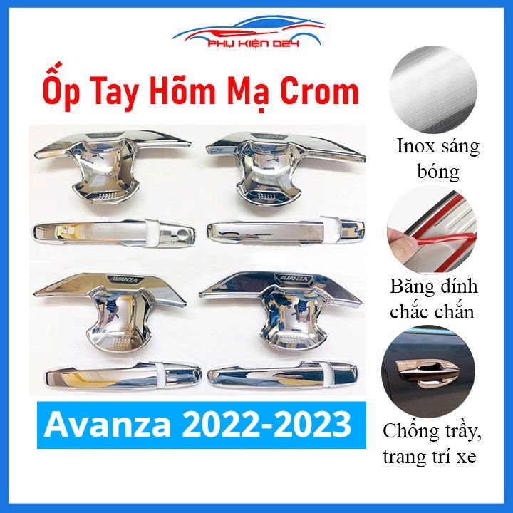 Ốp tay hõm mạ crom AVANZA 2022-2023-2024 sáng bóng chống trầy bảo vệ cửa xe ô tô