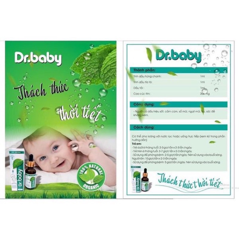 Tinh dầu húng chanh Dr.baby 30ml