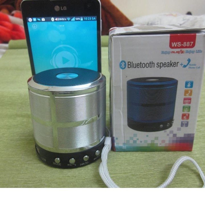 LOA BLUETOOTH WS-887 NHÔM NHỎ GỌN NGHE HAY