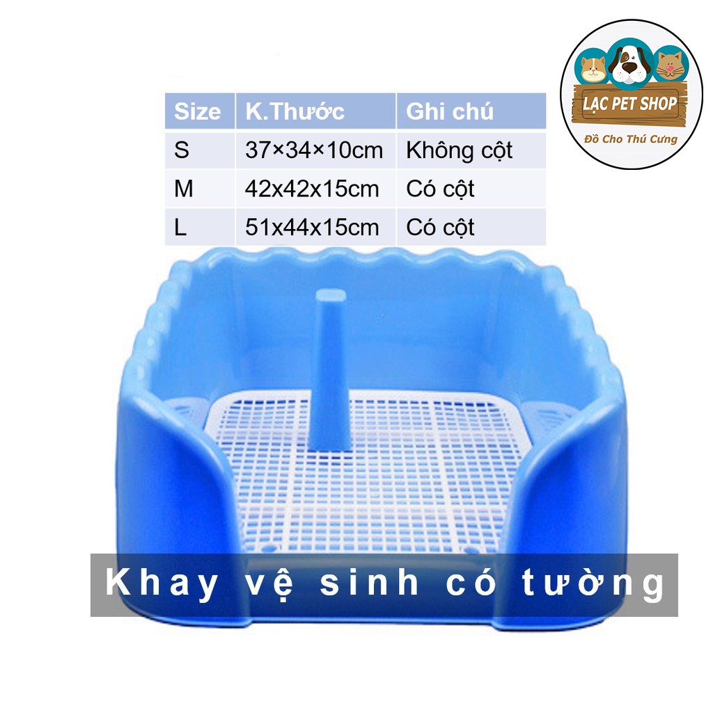 Khay Vệ Sinh Cho Chó Mèo Dạng Lưới Có Tường Chống Bắn Bẩn - 3 Kích Thước