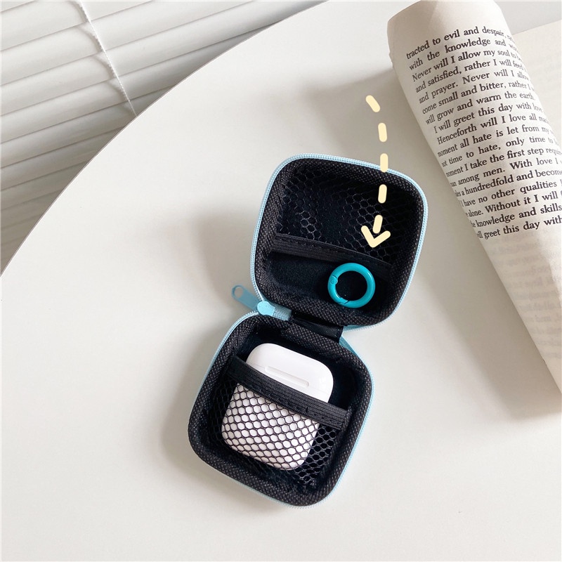 Hộp Đựng Tai Nghe/Tiền Xu/Tiền Xu Hình Vuông Mini Họa Tiết Da Báo Hoạt Hình Kèm Khóa Cài Cho Trẻ Em