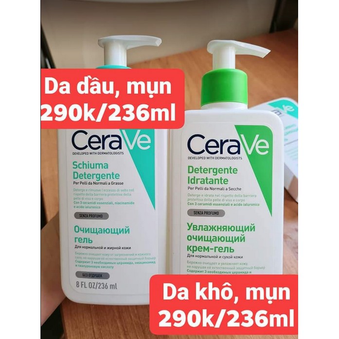 Sữa rửa mặt Cerave bản Pháp - BILL NGA
