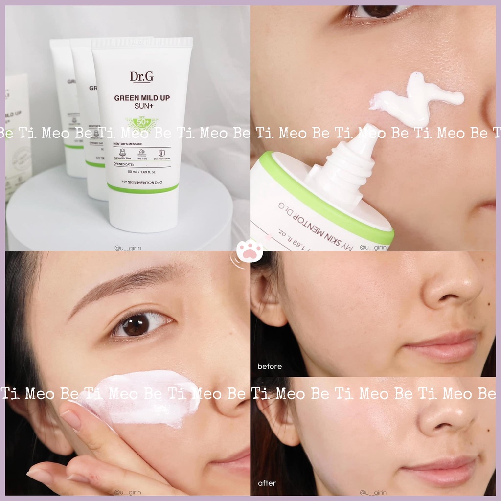 Kem chống nắng Dr.G Green Mild Up Sun SPF 50 Pa++++ và Kem Chống Nắng Làm Sáng Da DrG Brightening Up Sun SPF 50 Pa+++