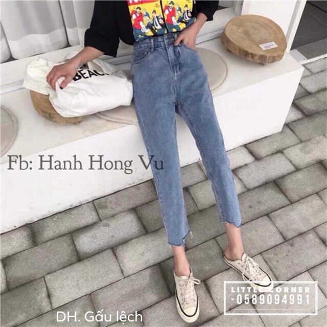 Quần bagy bò gấu lệch nhiều D&amp;H