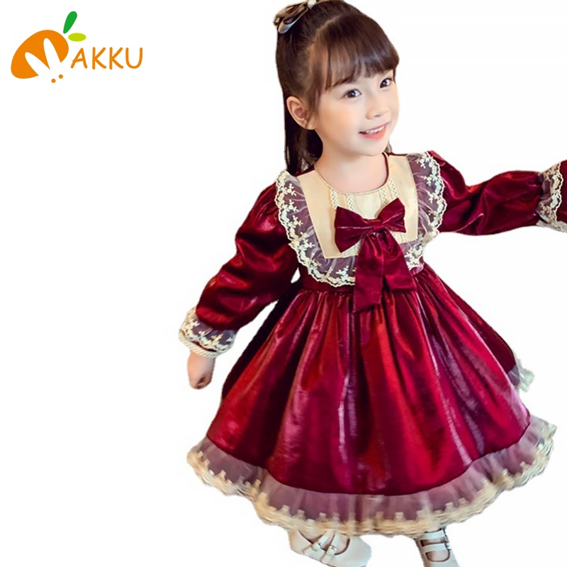 Đầm Công Chúa Tay Dài Kiểu Lolita Thời Trang Xuân Thu Cho Bé Gái