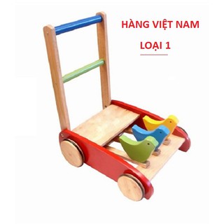 Xe tập đi 3 con chim bằng gỗ việt nam