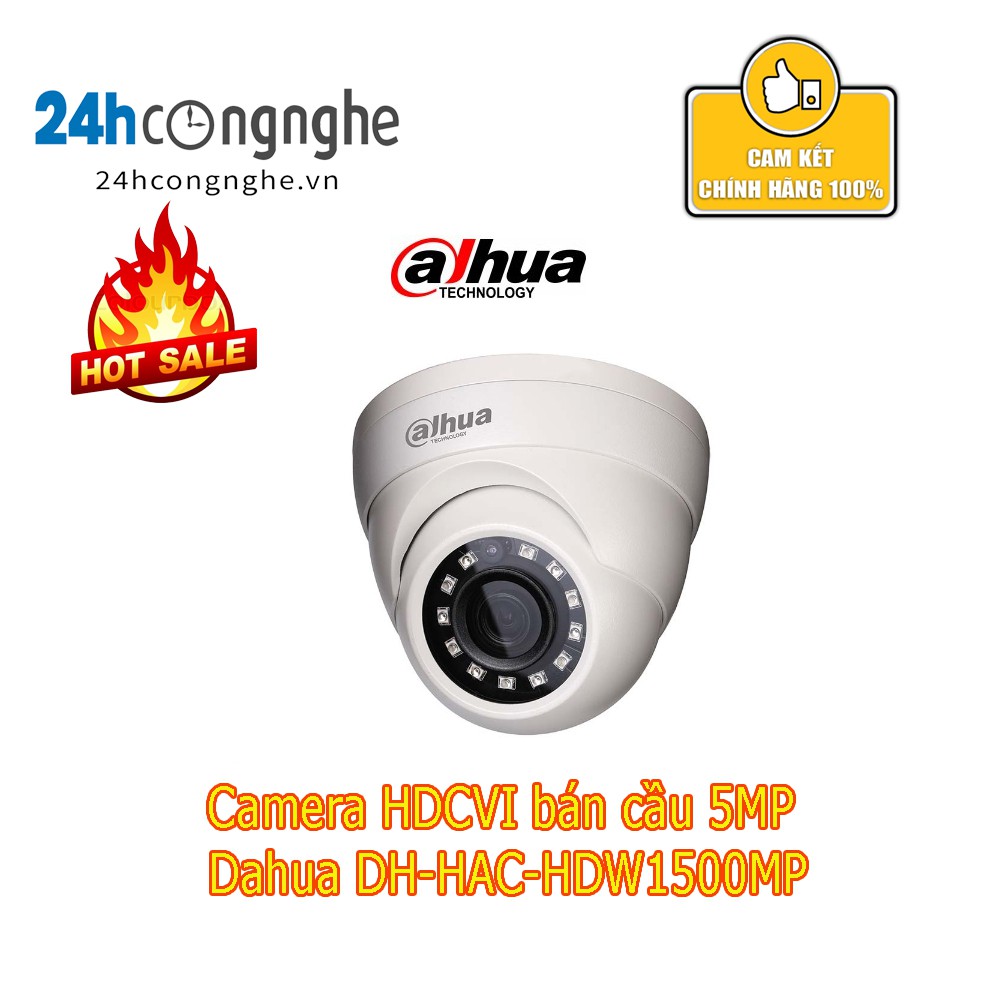 Camera HDCVI bán cầu 5MP Dahua DH-HAC-HDW1500MP