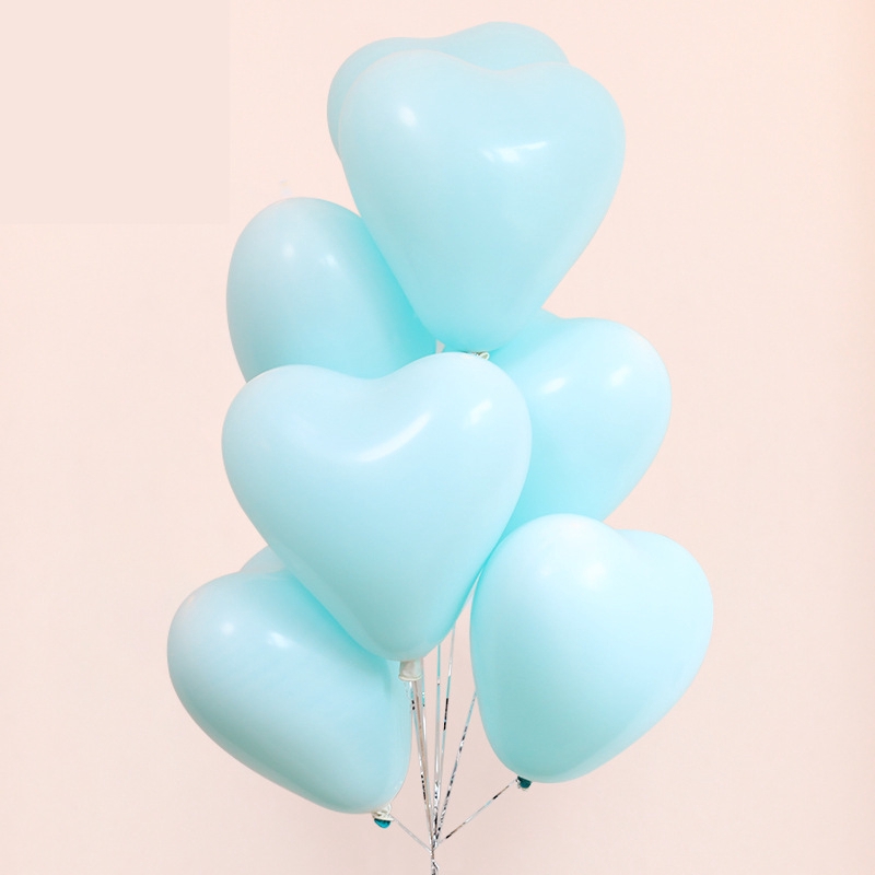 10 Bong bóng cao su màu macaron hình trái tim đẹp mắt trang trí tiệc cưới 10 inch 2.2.g