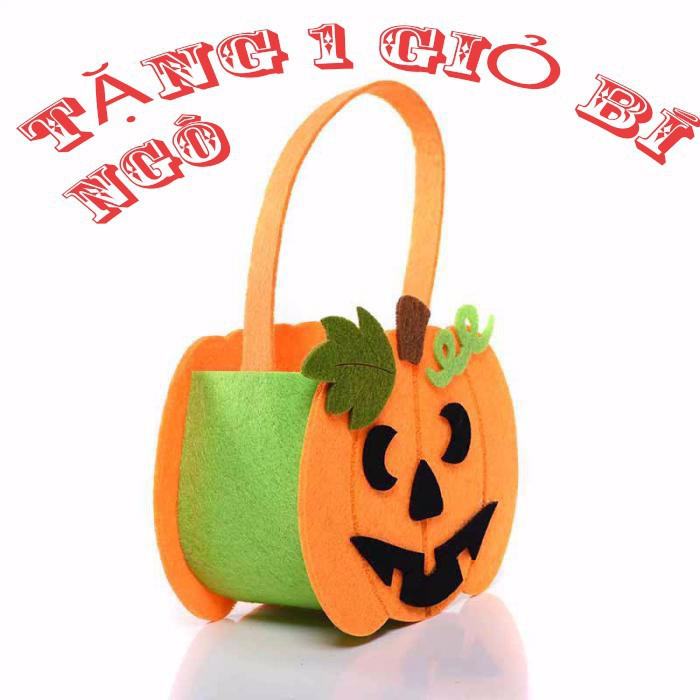 Trang Phục hóa Trang halloween -Quần Áo Bí Ngô Halloween +Tặng Giỏ Bí Ngô