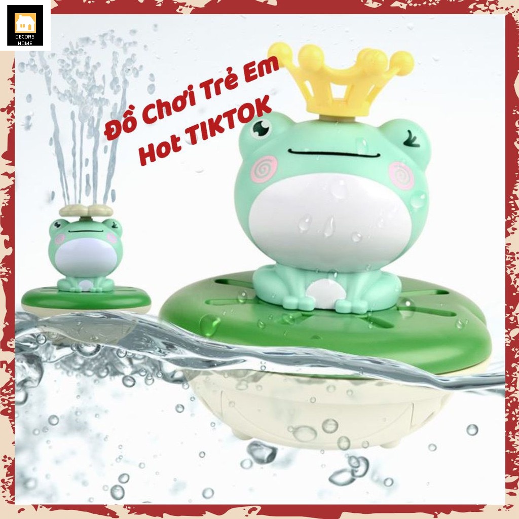 HOT(Tặng Pin) Đồ Chơi Nhà Tắm Ếch Con Phun Nước Tự Động Tạo Cảm Giác Thích Thú Cho Bé Khi Tắm(tặng kèm 5 phụ kiện +3Pin)