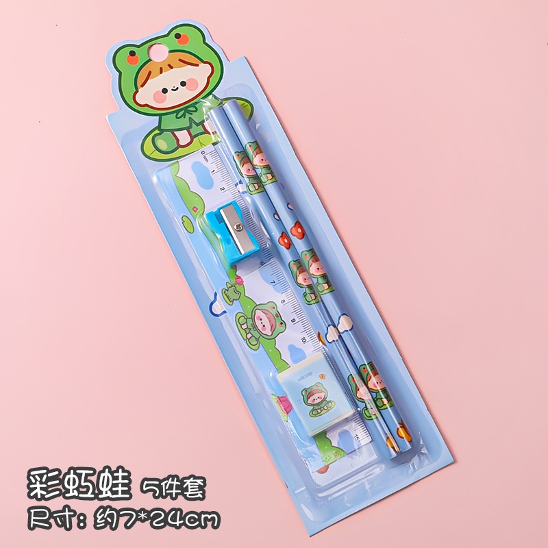 Bút chì cho bé kèm tẩy thước gọt chì cute dễ thương Lizamo BC121