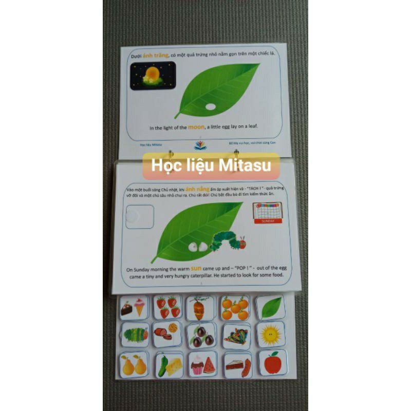 [ QR code file nghe ] Chú Sâu Háu Ăn - The Very Hungry Caterpillar - dính dán - song ngữ Anh Việt