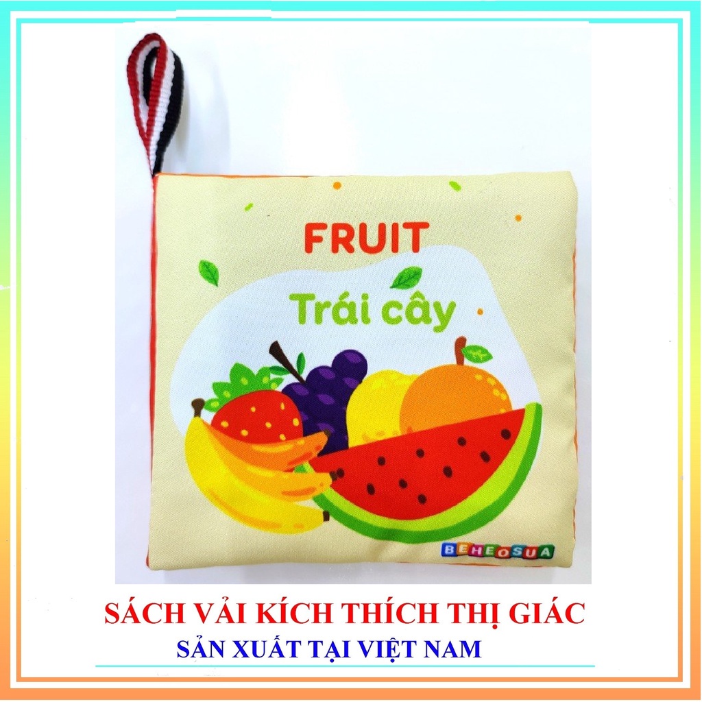 Sách vải cho bé sơ sinh 1 2 3 4 5 6 tuổi đồ chơi thông minh giáo dục sớm montessori song ngữ kích thích thị giác TOPKIDS