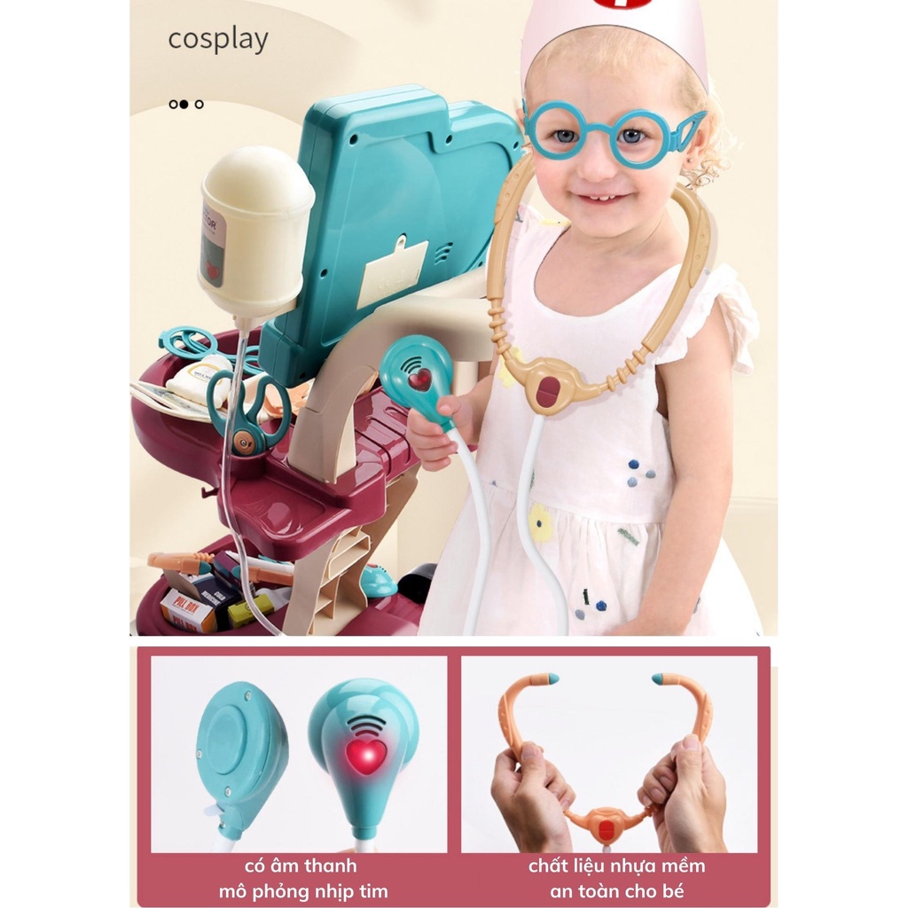 Đồ chơi bác sĩ cho bé gái, bé trai cao cấp cỡ lớn, đồ chơi nhập vai cho trẻ em BOBIKIDS BS01
