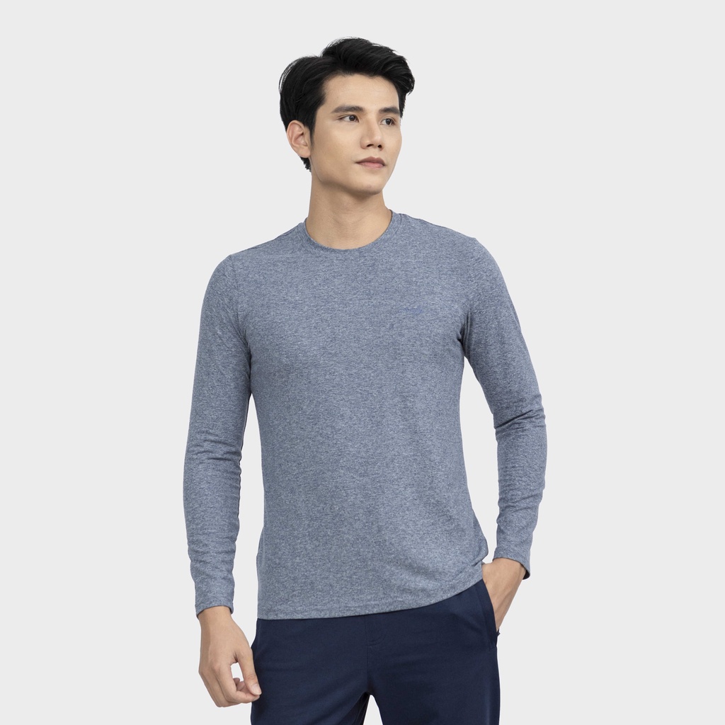 Áo thun nam dài tay ARISTINO phom Regular fit suông nhẹ thoải mái, chát mềm mại, co giãn - ALT008W2