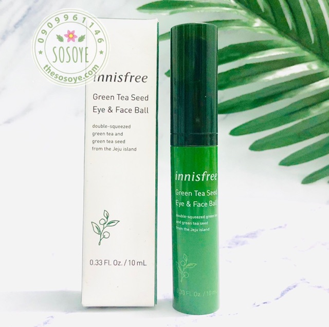 Thanh Lăn Tinh Chất Dưỡng Mắt và Mặt Innisfree Green Tea Seed Eye &amp; Face Ball Innisfree 10ml