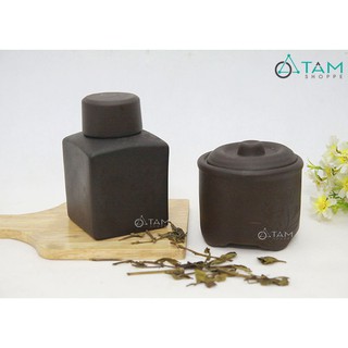 Hũ đựng trà gốm nâu đất TAN