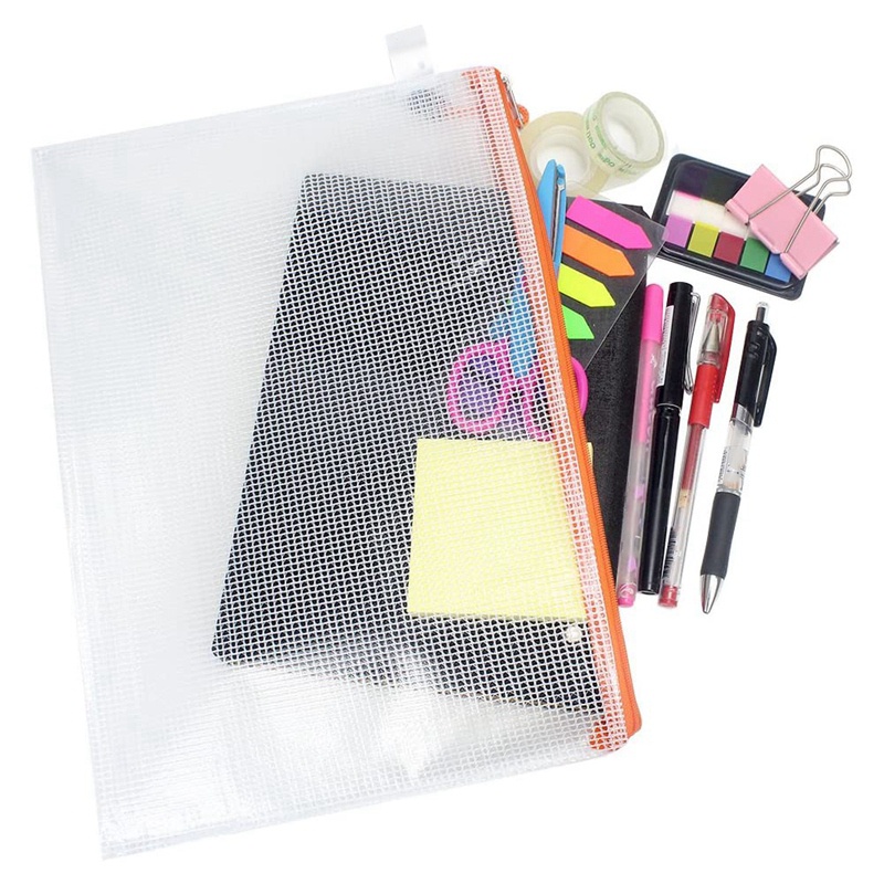Set 16 túi lưới đựng tài liệu giấy tờ chống thấm nước có khóa kéo tiện dụng size A4
