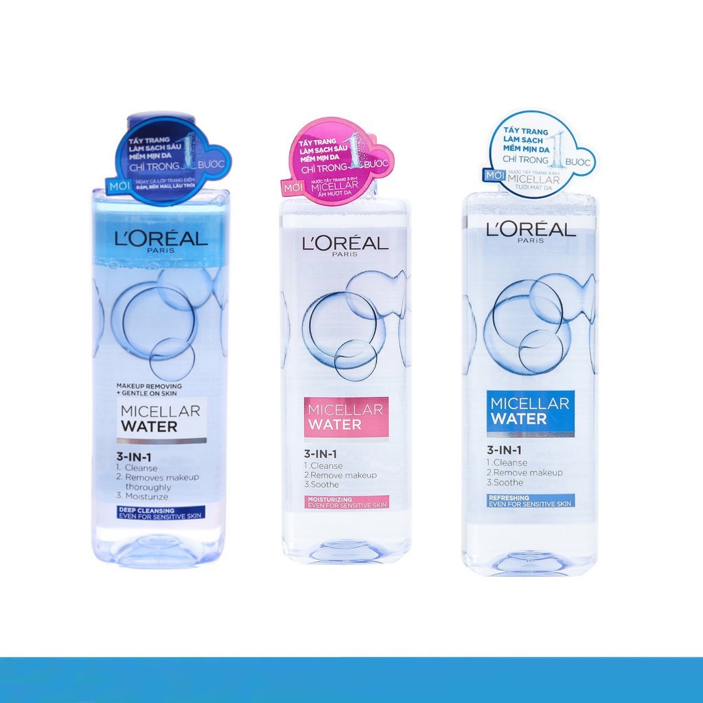 Nước tẩy trang Loreal - L'Oreal Paris 3-in-1 Micellar Water 400ml