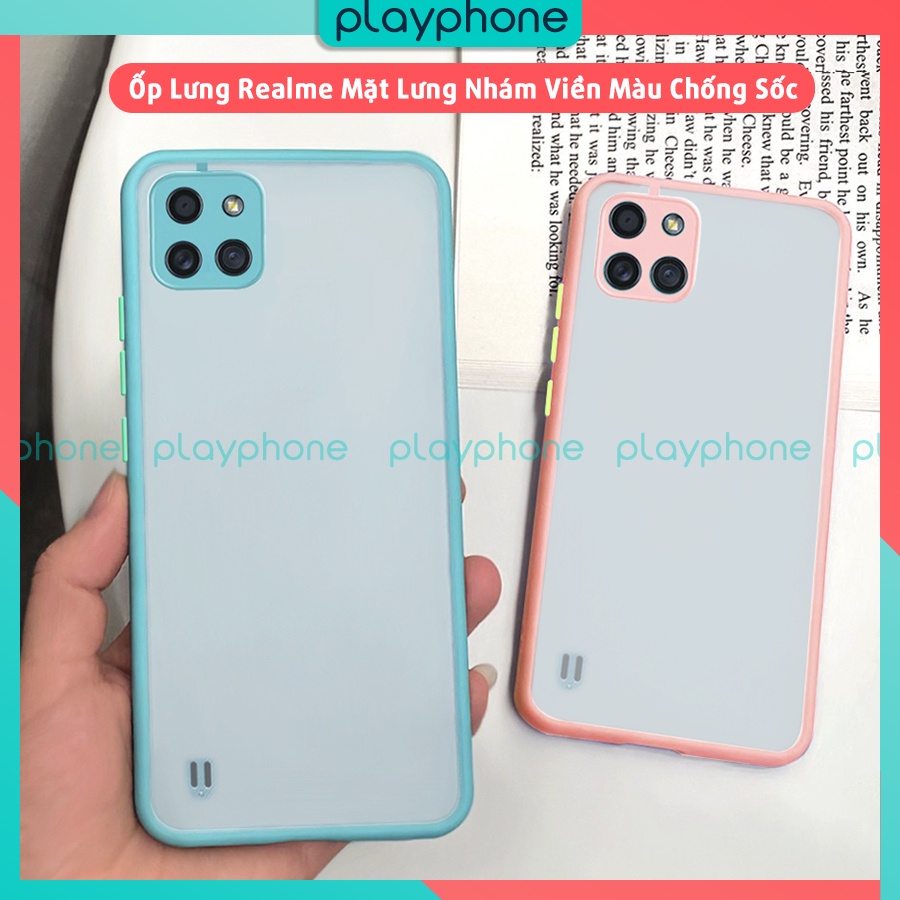 Ốp Lưng Realme C21 C21Y RealmeC21 Y Realme C21Y C12 C3 C3i 5 5i 5s 6i Mặt Lưng Nhám Viền Màu Chống Bẩn Chống Sốc Bảo Vệ