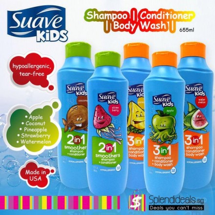 Sữa tắm gội xả Suave Kid 3 in 1 665ml.