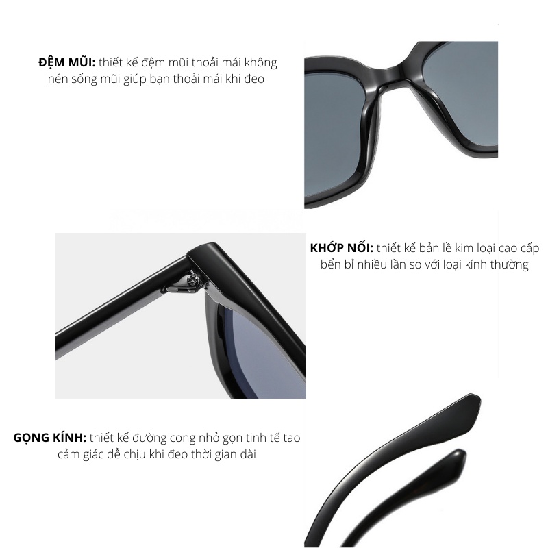 Kính thời trang nữ mắt kính râm chống tia uv400 phong cách Hàn Quốc GM89