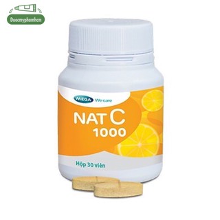 NAT C Mega - Viên uống bổ sung Vitamin C 1000mg, Lọ 30 viên