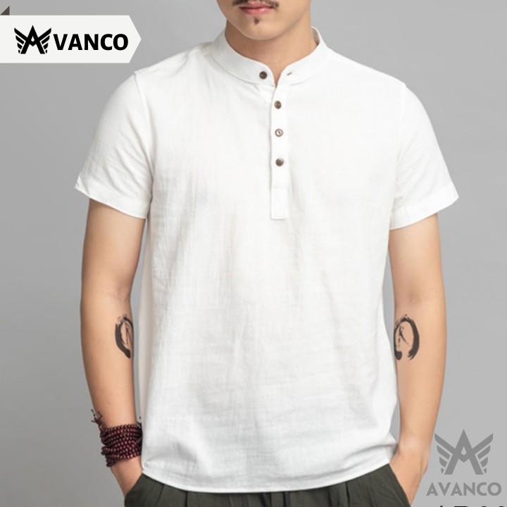 Áo đũi nam Cổ Tàu Cao Cấp, Chất Đũi Thái Cực Kỳ Thoáng Mát, Tối Giản Và Lịch Lãm  - 1AĐCR