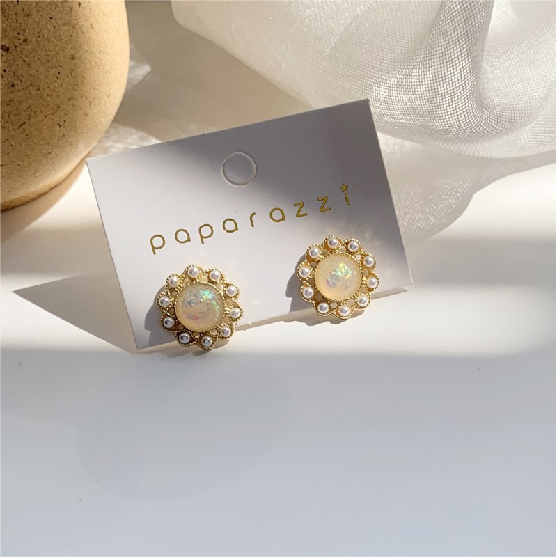 Khuyên tai kẹp không bấm lỗ chốt cố định K151 bằng hợp kim mạ vàng hình tròn dáng ngắn Leous Accesories