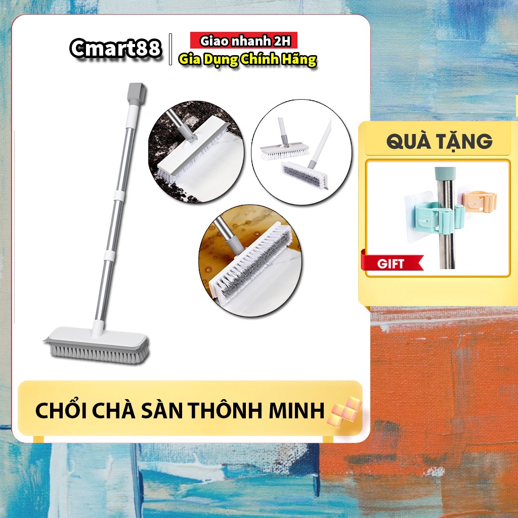 Chổi Lau Sàn Nhà Có Tay Cầm Tiện Lợi - Đa Năng, Chổi Chà Sàn Nhà Tắm Thông Minh Thiết Kế Đầu Gạt Nước