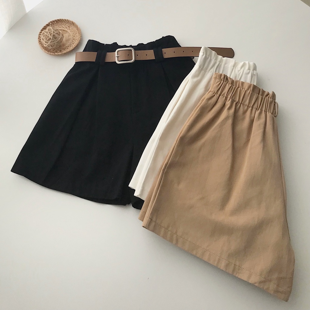 Quần Đùi PHALA Kaki Nữ JEM CLOSET Kèm Belt Chất Vải Dày Dặn Phối Đồ Siêu Hack Dáng 2936