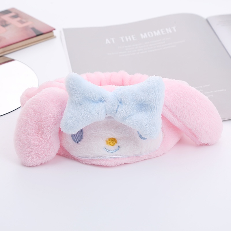 Băng đô thiết kế hoạt hình Melody Kuromi vải lông xinh xắn đáng yêu dành cho nữ