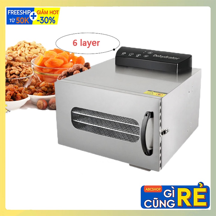 Máy sấy thực phẩm 6 tầng đa năng sấy khô gà, sấy hoa quả