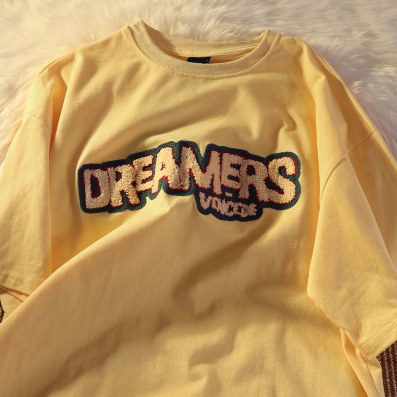 SUXI Áo Thun Nữ Ngắn Tay Cổ Tròn In Chữ Thời Trang