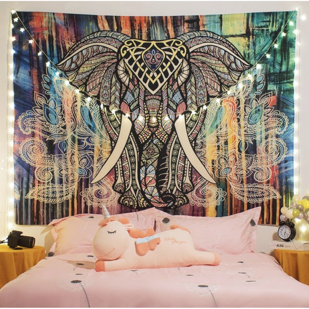 Tranh vải treo tường trang trí họa tiết chú voi | BigBuy360 - bigbuy360.vn