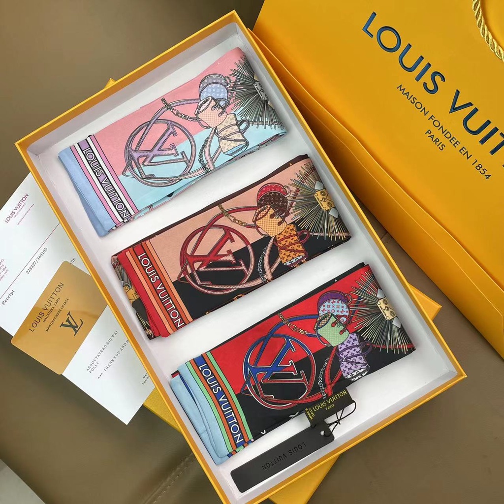 Khăn Choàng Cổ / Khăn Quàng Cổ / Túi Xách Bằng Lụa Phối Màu Thời Trang Cho Nữ