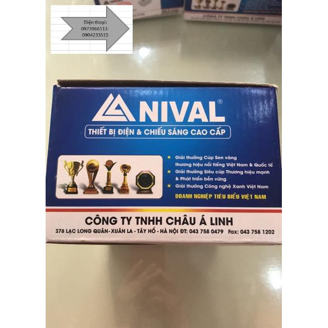 Hộp 10 mặt Nival series A8 viền mạ crom ( mặt 1 lỗ, mặt 2 lỗ, mặt 3 lỗ)