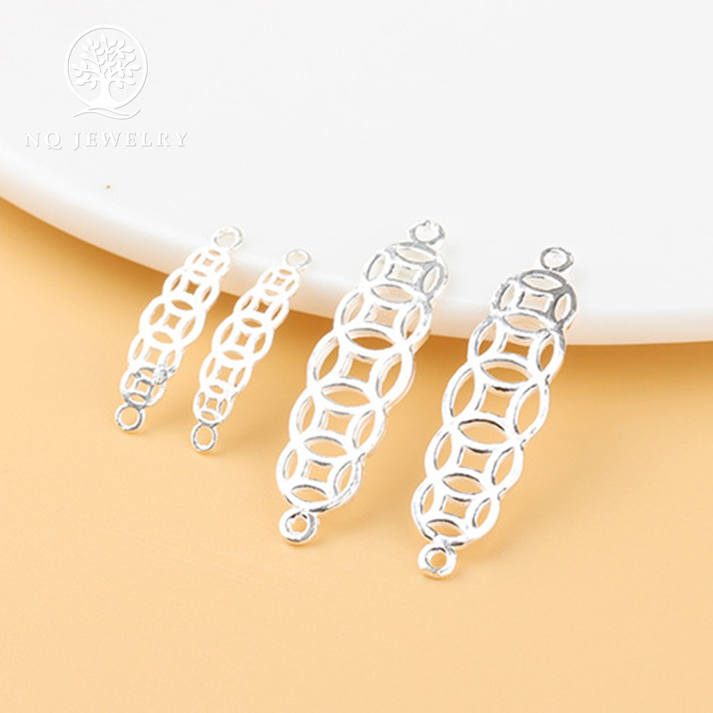 Charm bạc liên kết vòng họa tiết kim tiền - NQ Jewelry