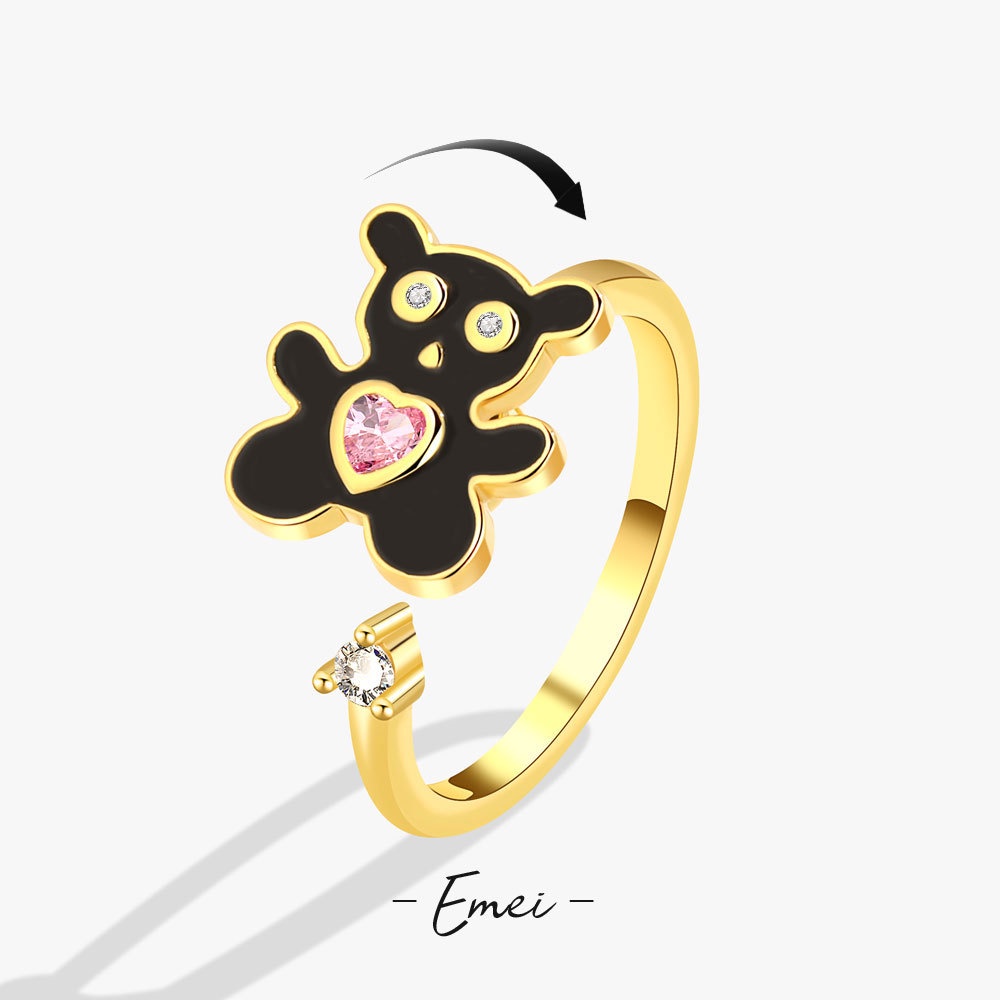 Nhẫn Hình Gấu Dễ Thương Phong Cách Âu Mỹ