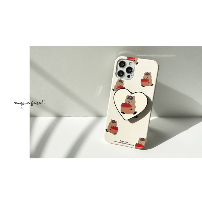 Korea Cute Phone Case with Griptoks Galaxy S22  Momocase Compatible for iPhone All Models Samsung