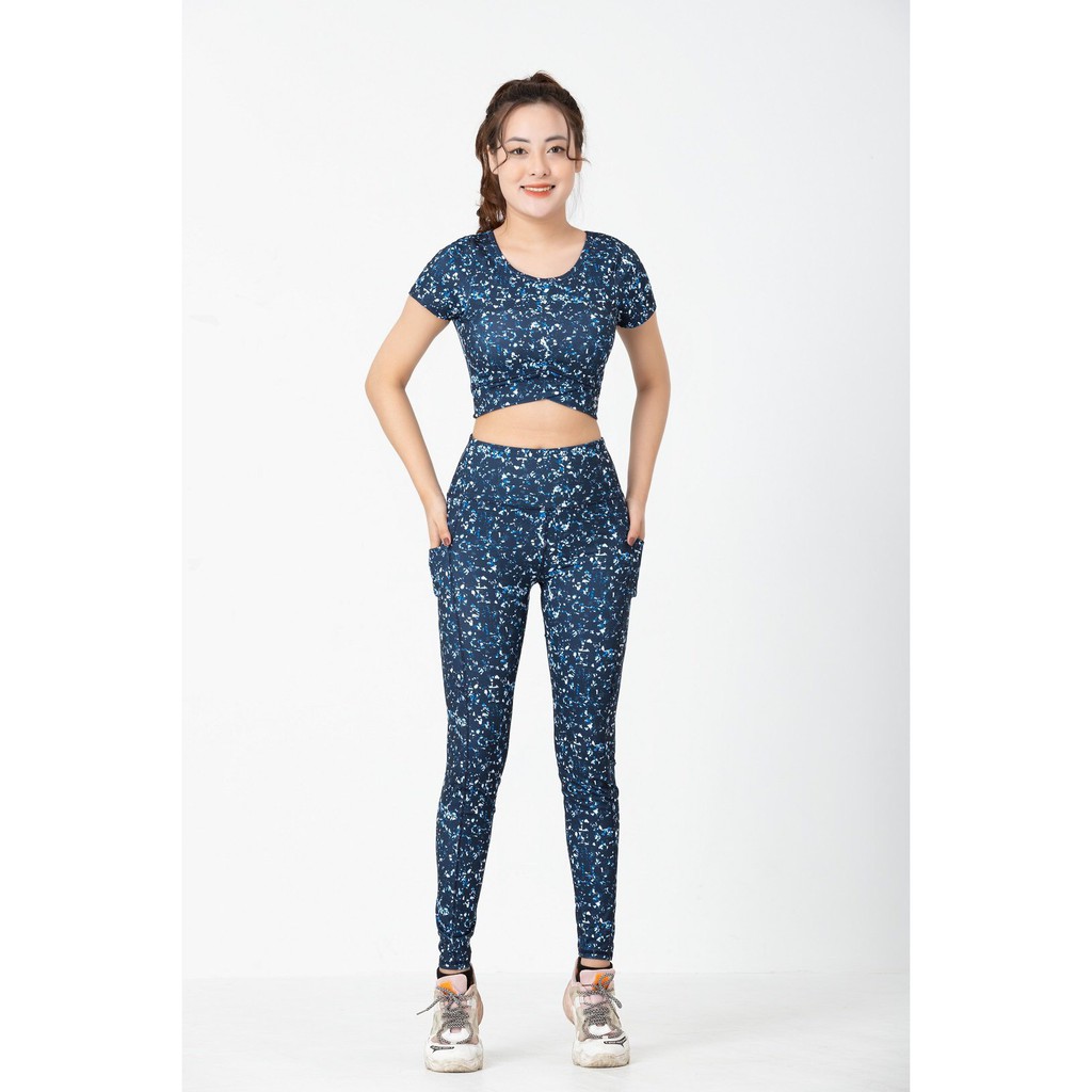 { ẢNH THẬT }SET ĐỒ TẬP NỮ BỘ TẬP CROPTOP CỘC TAY QUẦN DÀI TẬP YOGA GYM NỮ, ĐỒNG PHỤC LỚP YOGA