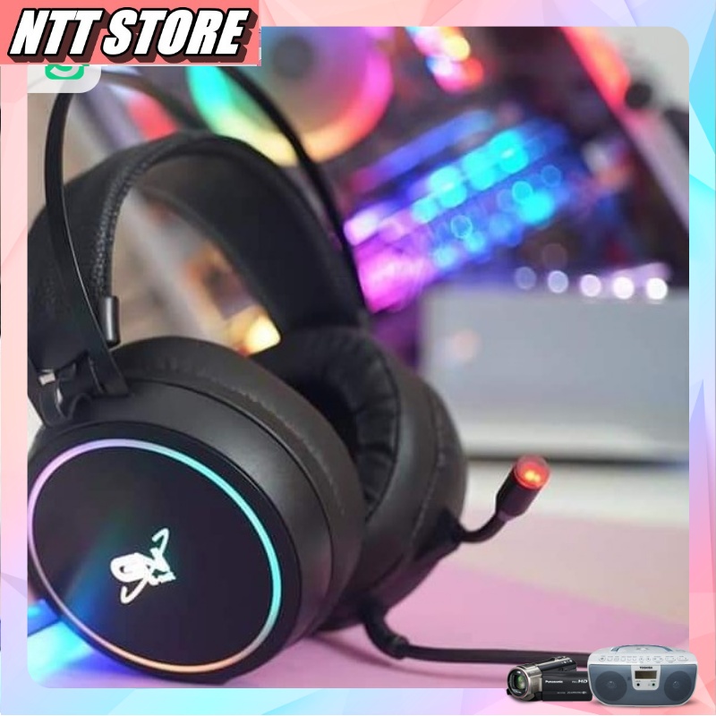 Tai nghe Game GNET G09 chính hãng có LED RGB có mic âm thanh 7.1 màu đen bảo hành 12 tháng - NTT Store