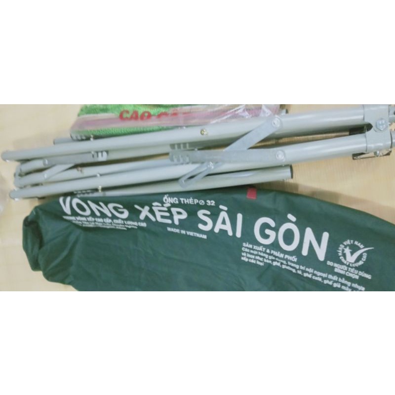 Võng xếp sơn tĩnh điện khung dầỳ kèm lưới