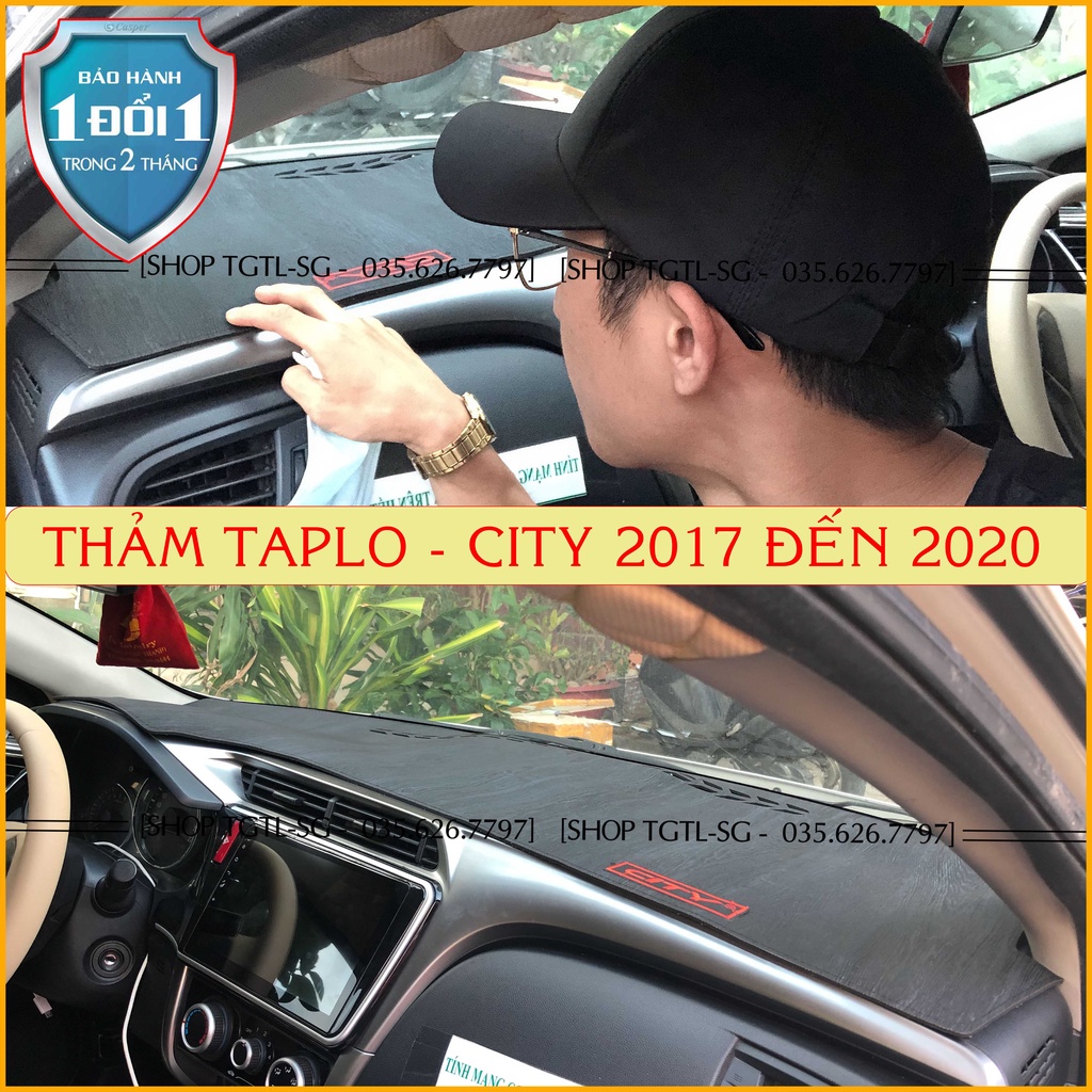 [City-2017 đến 2020] Thảm Taplo oto loại da vân gỗ,da cacbon,da nỉ đen và nhung lông cừu dày 3 lớp