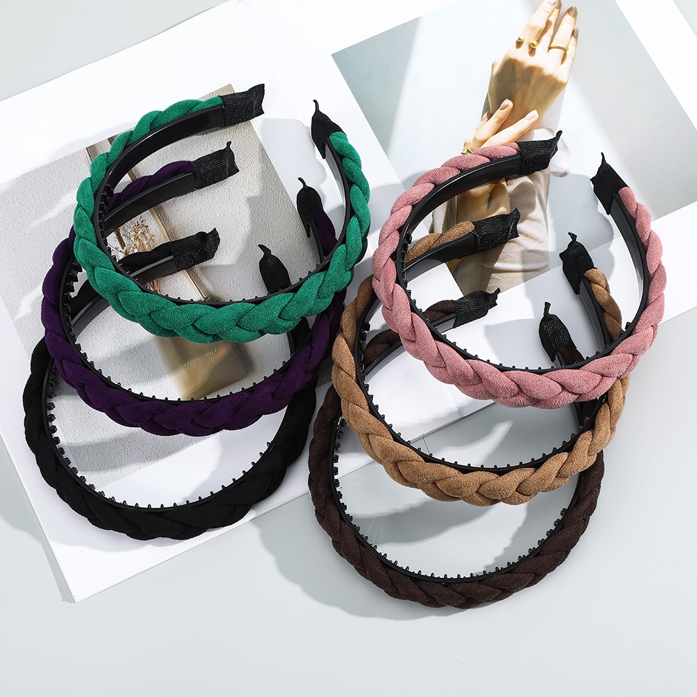 Cài Tóc Haimeikang Bện Màu Trơn Phong Cách Hàn Quốc Độc Đáo