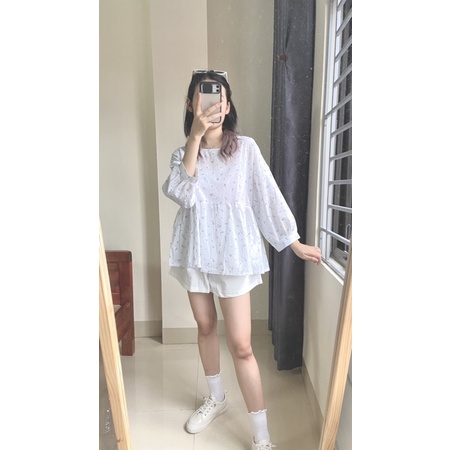 [ Ảnh thật ]Áo babydoll hoa nàng thơ nhẹ nhàng nữ tính Áo sơ mi xinh ulzzang tiểu thư